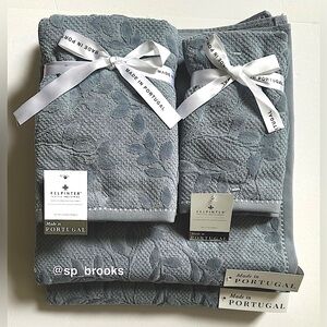🎁6PC FELPINTER Bath Towel Set - Denim Blue Cotton, Super Soft & Absorbent